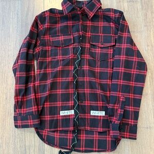 Off-White Red and Black Flannel Large